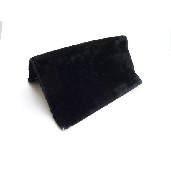 Vintage Black Velour Lucky Horseshoe Clutch Evening Pag Purse - Picture 8 of 9